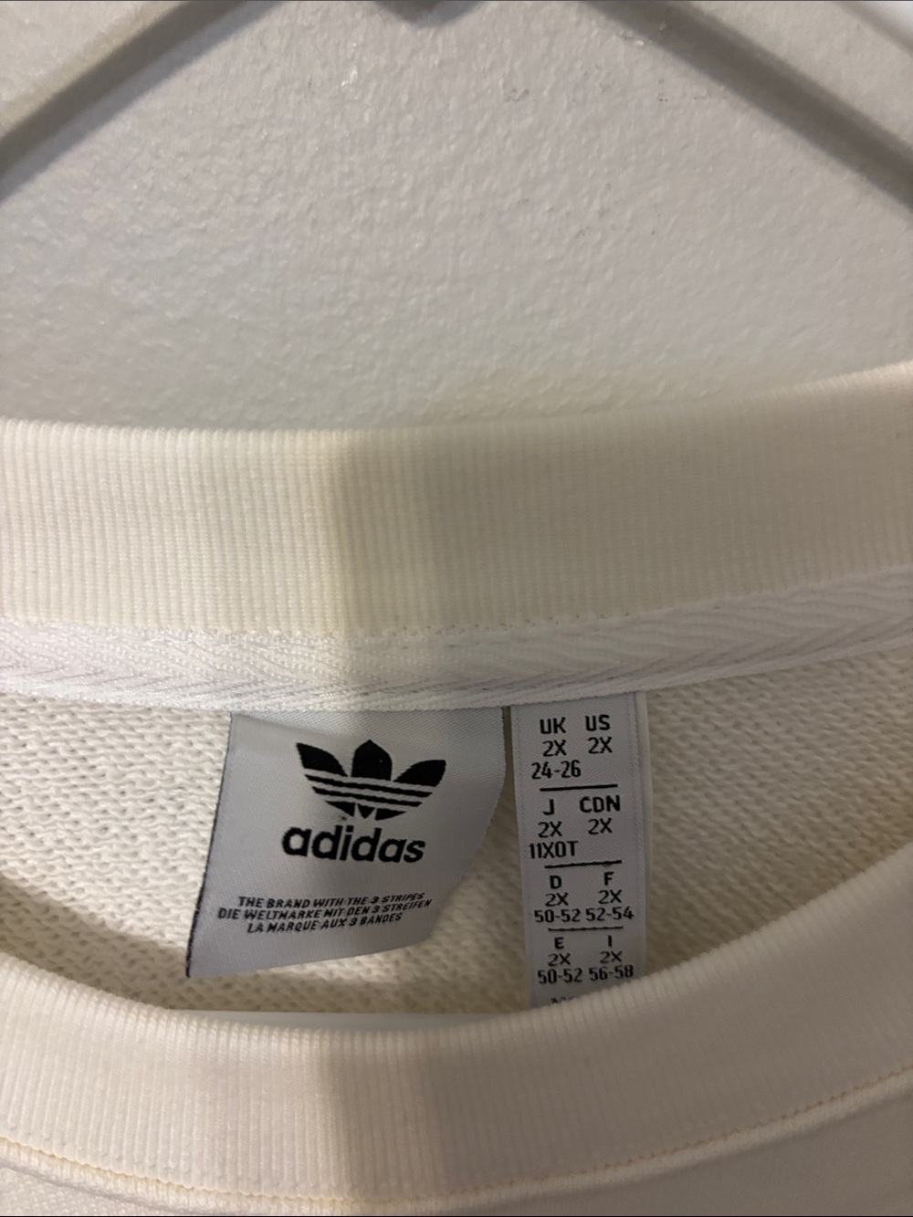 adidas Off-White Crewneck Sweatshirt with Black Trefoil - Picture 2 of 10